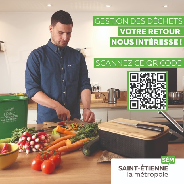 Consultation Saint-Étienne Métropole sur la gestion des déchets - QR code d'accès au questionnaire